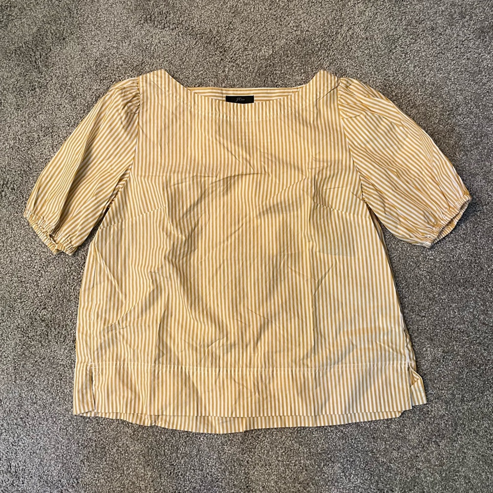 J. Crew Mustard Yellow Stripe Top